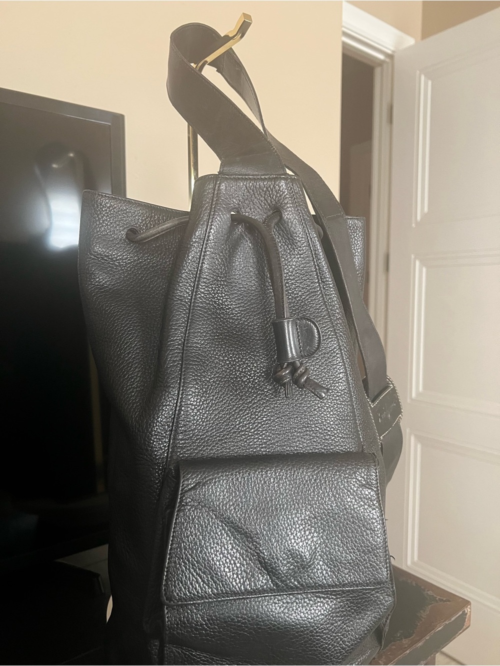 Ferragamo Black Leather Sling Bag!!